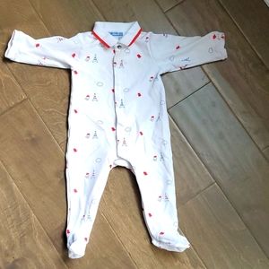 Jacadi footed sleeper with Paris print size 6 months
